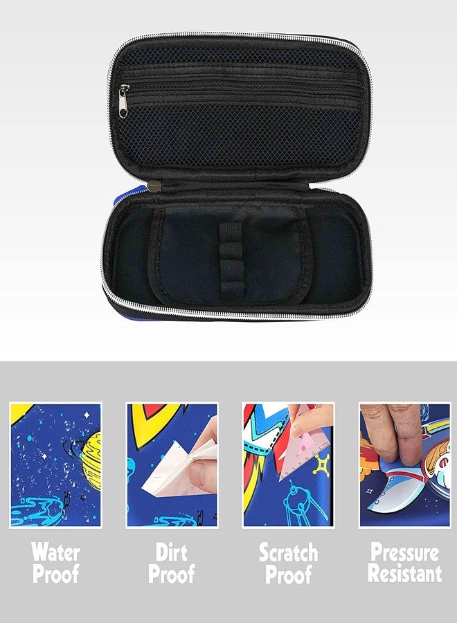 Crackles Pencil Case Large Capacity Pencil Pouch Bag 3D Cover EVA Compass School Pouch Organizer for Students Kids Premium Stylish Pen Holder Pouch (Random Design and Color)(Pack of 1) - Image 3